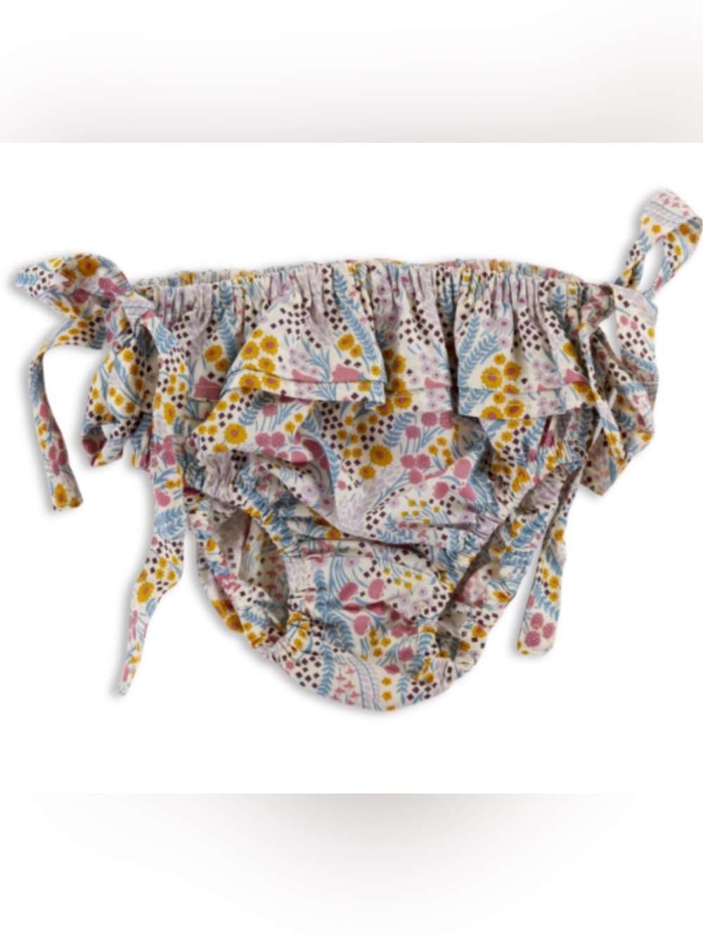 Floral Ruffle Baby shorts Diaper Cover - Pink & Yellow bloomers